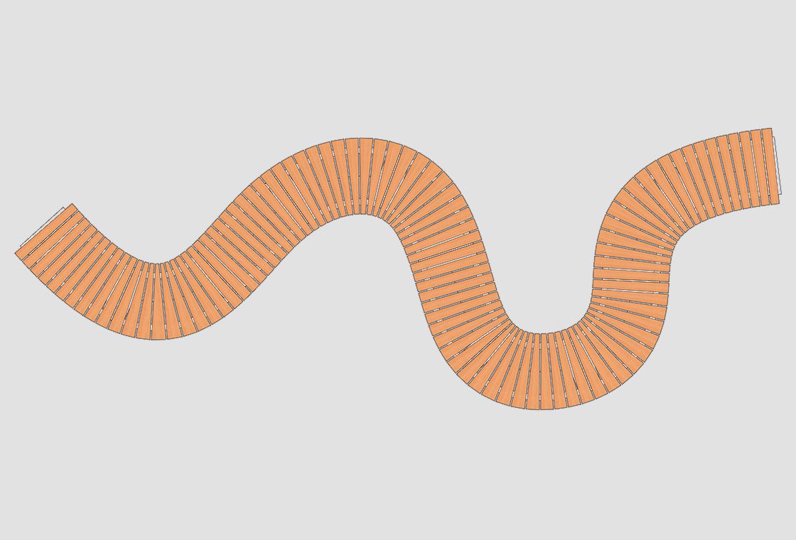 Curved bench made to your specifications